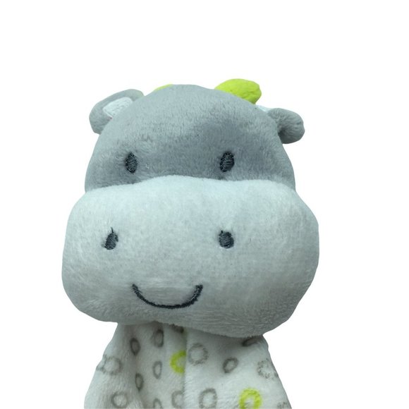 Carter's Precious Firsts Hippo Plush Lovey Lovie Security Blanket 13" x 13" - Picture 2 of 3